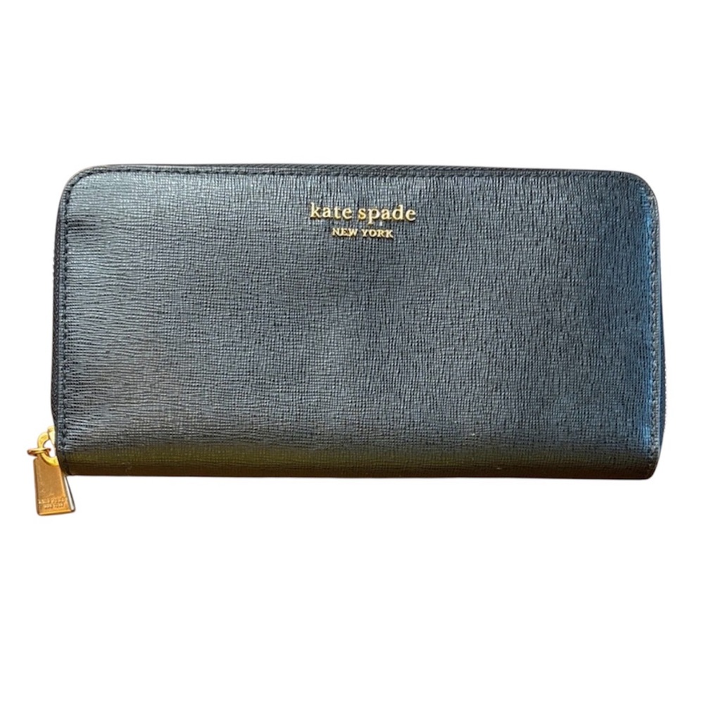 Kate Spade Black Zip-Around Continental Wallet